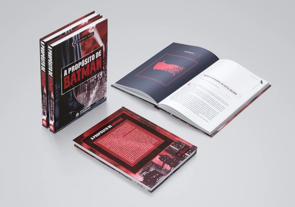 A propósito de Batman · Héroes de Papel · Diseño editorial