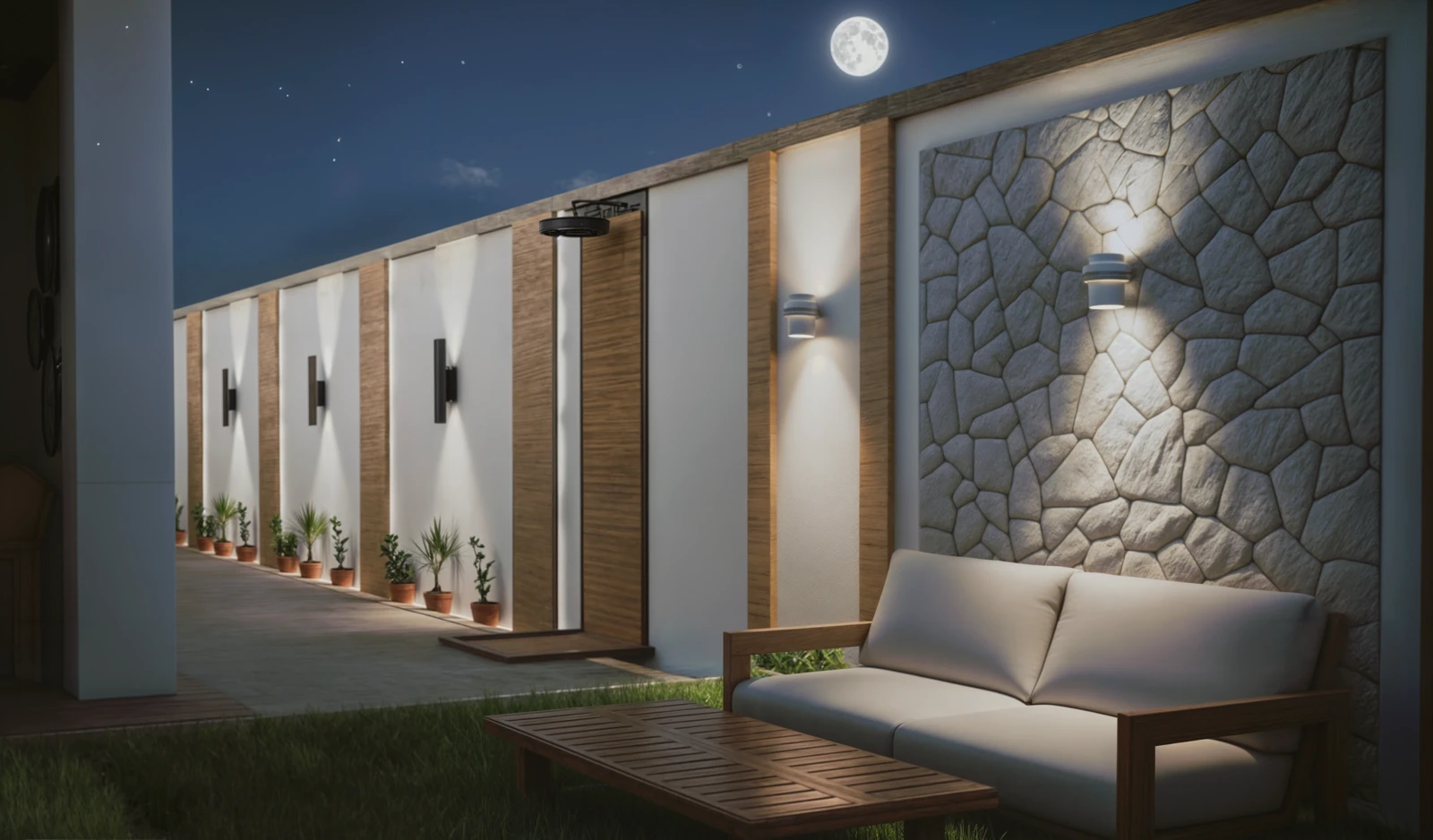 Luz y equilibrio · Exterior de noche · 8