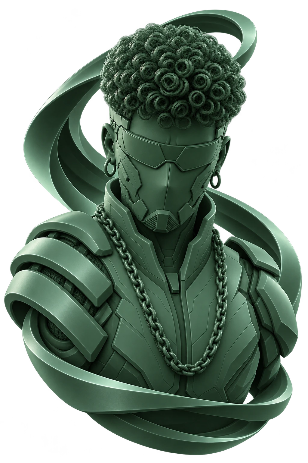 Personaje DVK verde con capas de armadura
